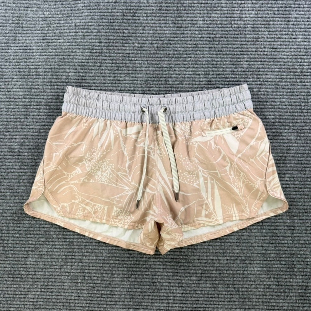 Vuori Clementine Shorts Womens Medium Pink Tropical Palm Print‎ Running Athletic